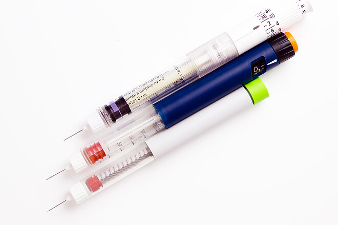 Canetas de insulina - As canetas de insulina são usadas para a administração automática de insulina